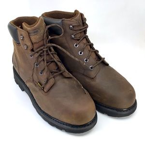 Wolverine men’s size 12 EW steel toe work boots McKay 6” WP dark brown leather